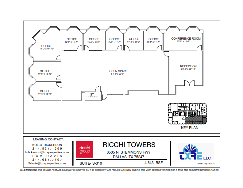 8585 N Stemmons Fwy, Dallas, TX for lease Floor Plan- Image 1 of 2