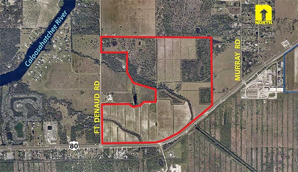 Ft. DeNaud and SR 80 rd, LaBelle, FL for sale Aerial- Image 1 of 2