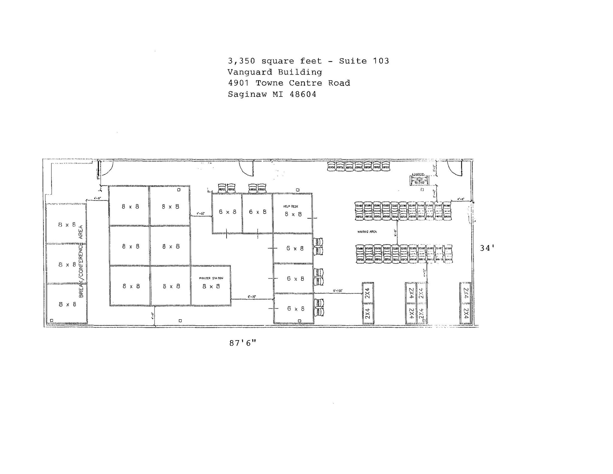 4901 Towne Centre Rd, Saginaw, MI for lease Floor Plan- Image 1 of 5