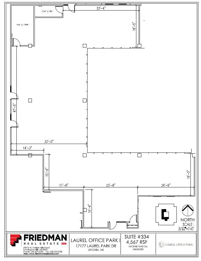 17177 N Laurel Park Dr, Livonia, MI for lease Floor Plan- Image 1 of 2