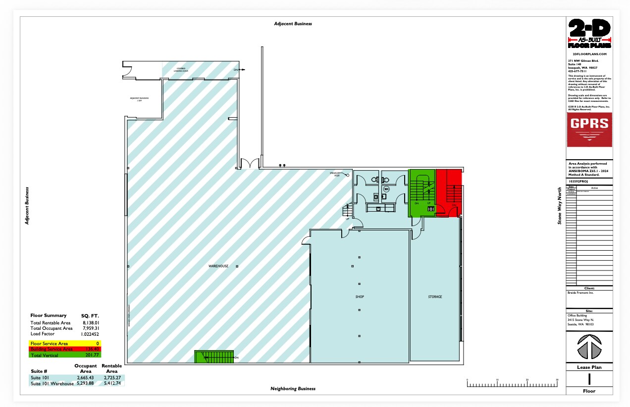 3415 Stone Way N, Seattle, WA for lease Floor Plan- Image 1 of 10