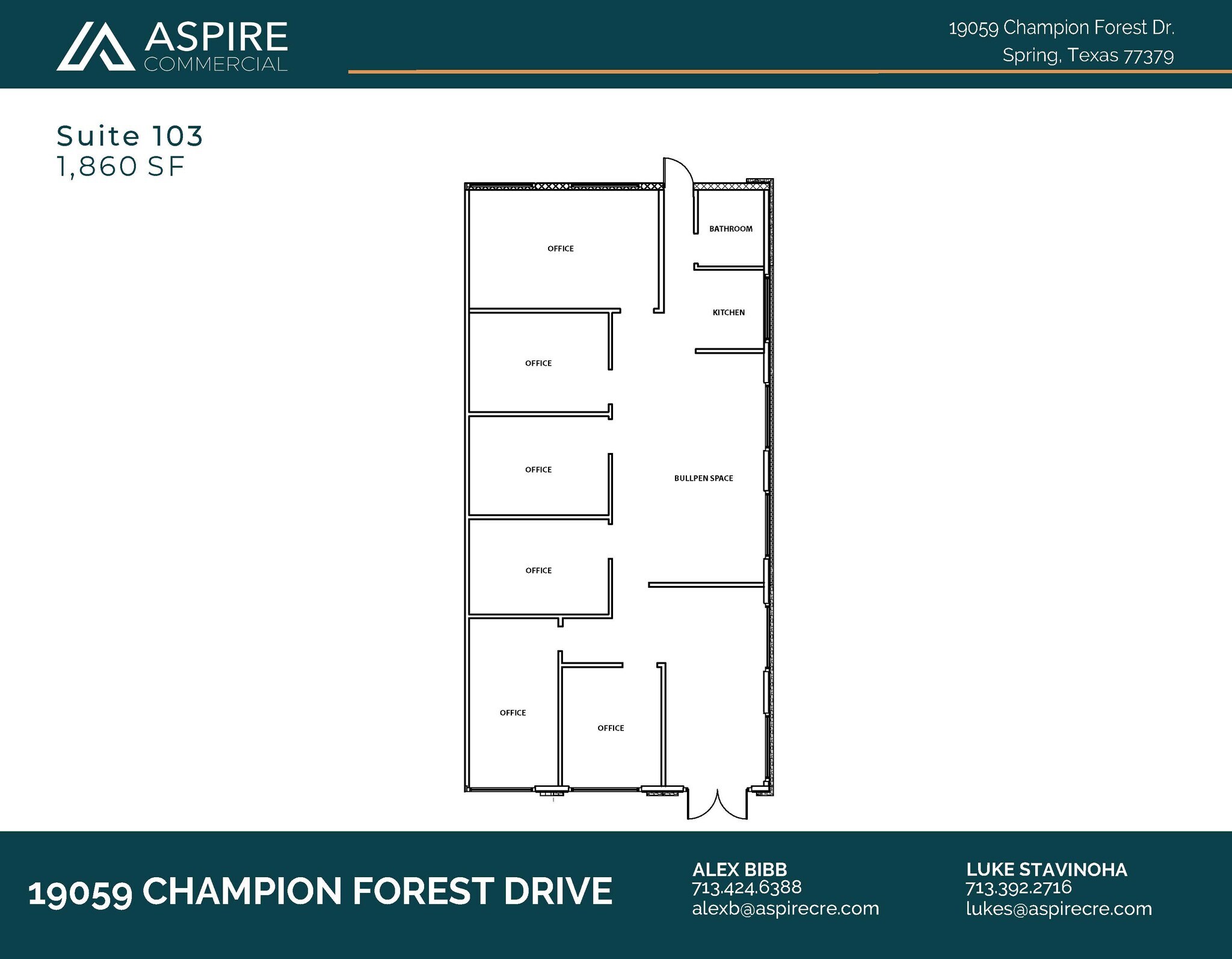 19059 Champion Forest Dr, Spring, TX for lease Floor Plan- Image 1 of 2