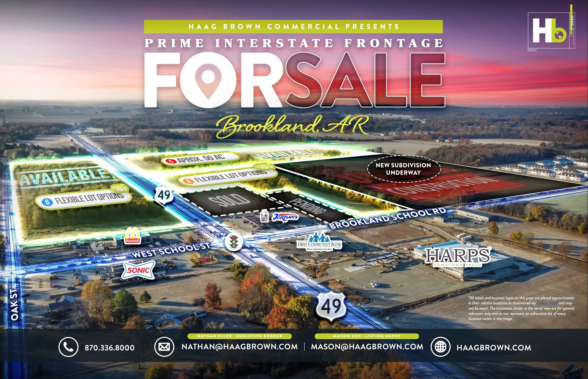 101 Darr St, Brookland, AR for sale Aerial- Image 1 of 5