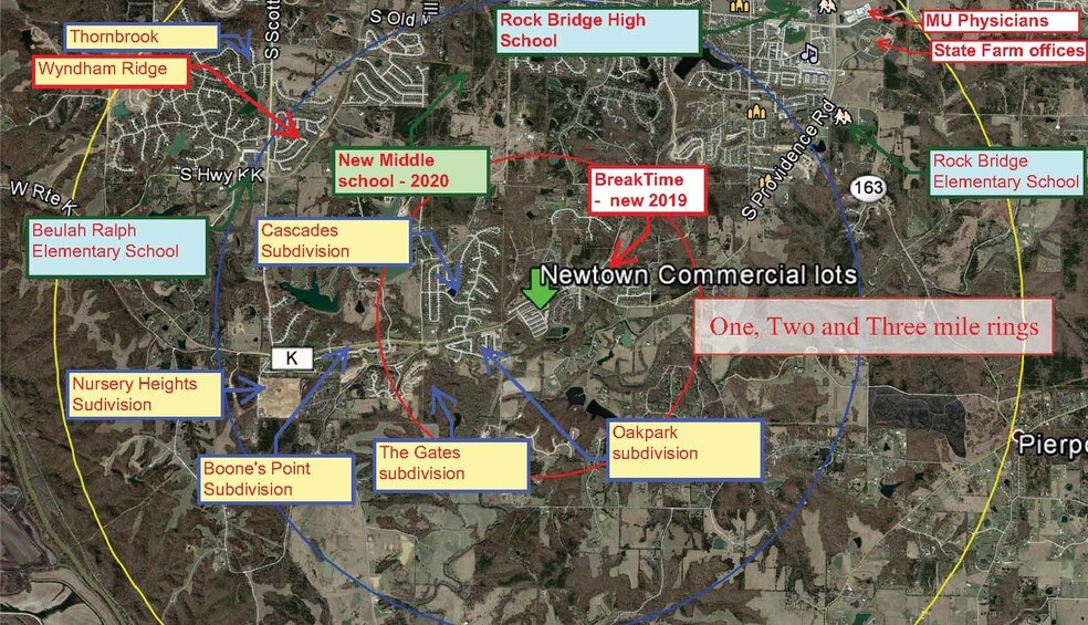 Route K & New Town Dr, Columbia, MO for sale - Aerial - Image 1 of 1