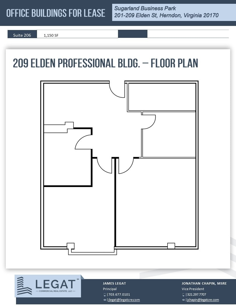 209 Elden St, Herndon, VA for lease Floor Plan- Image 1 of 1