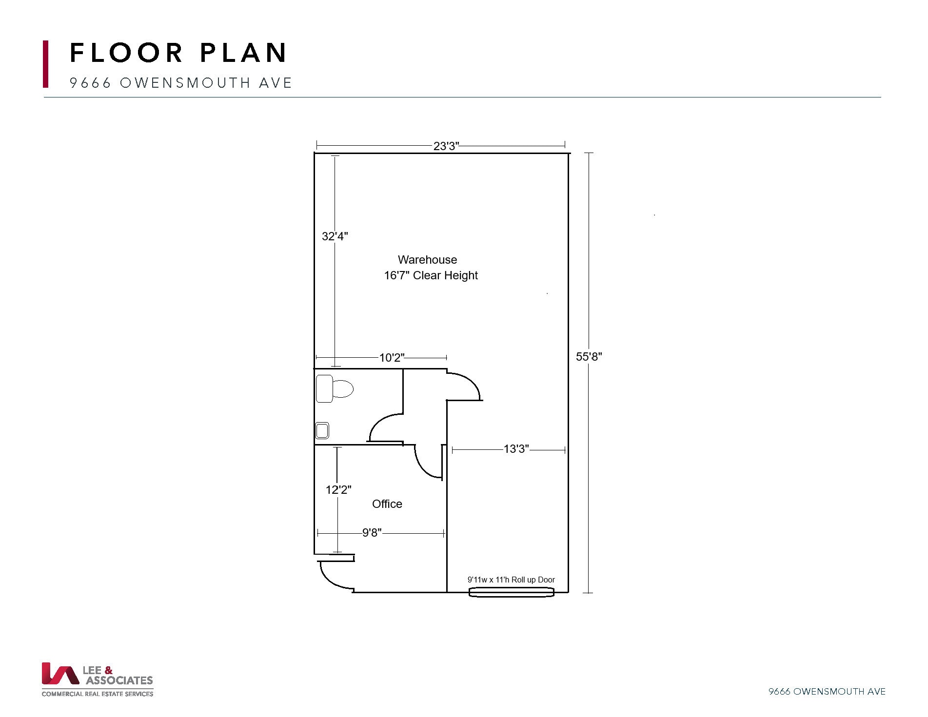 9666 Owensmouth Ave, Chatsworth, CA for lease Floor Plan- Image 1 of 4