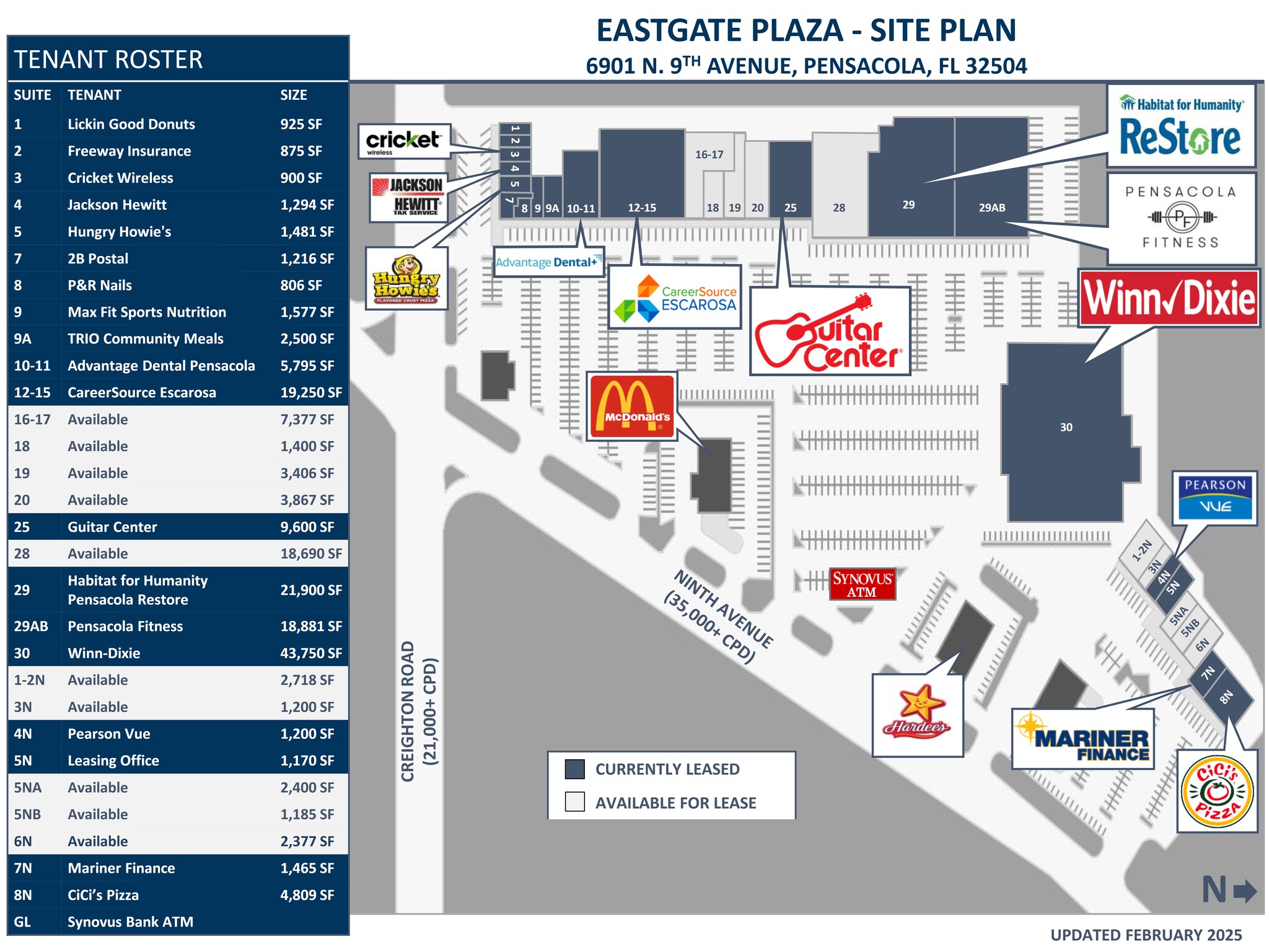 6901-7145 N 9th Ave, Pensacola, FL for lease Site Plan- Image 1 of 18