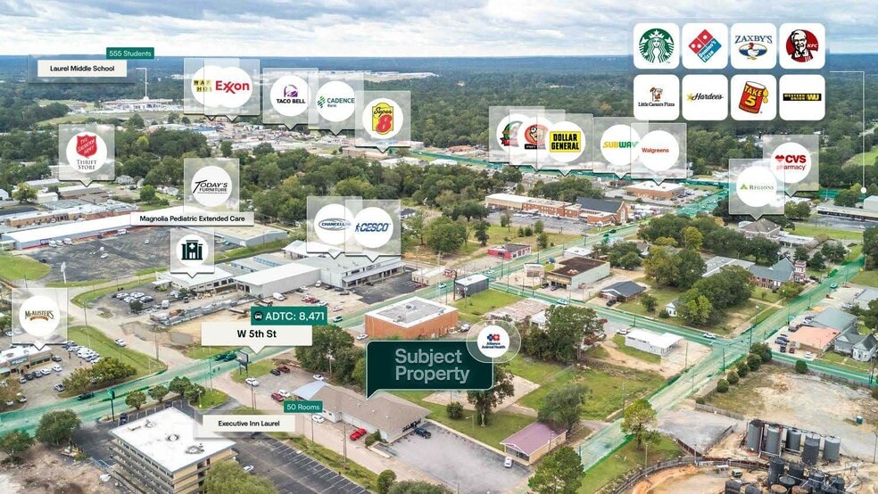 1206 W 6th St, Laurel, MS for sale - Aerial - Image 3 of 3