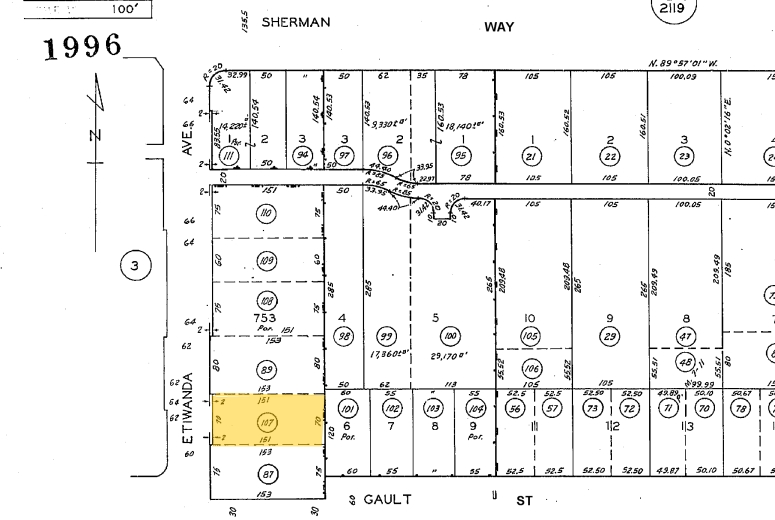 7110 Etiwanda Ave, Reseda, CA for sale - Plat Map - Image 1 of 1