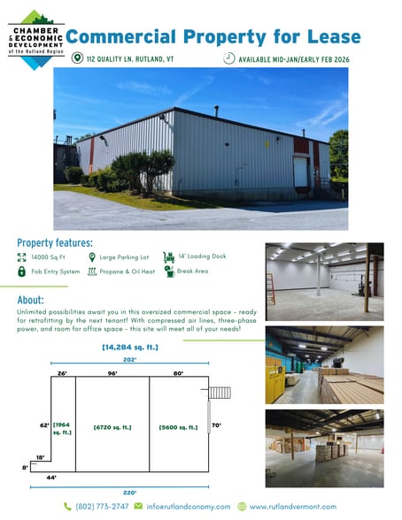 112 Quality Ln, Rutland, VT for lease - Floor Plan - Image 2 of 7