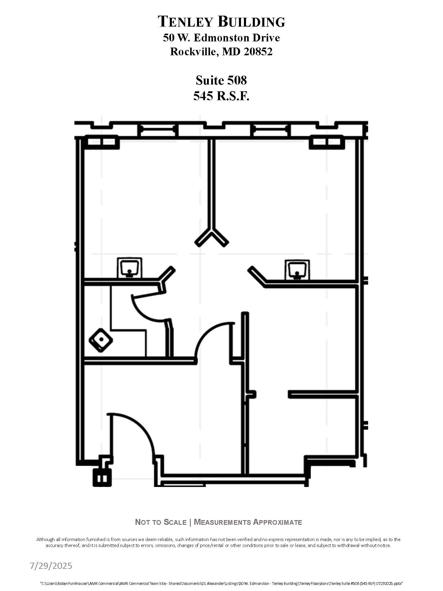 50 W Edmonston Dr, Rockville, MD for lease Floor Plan- Image 1 of 1