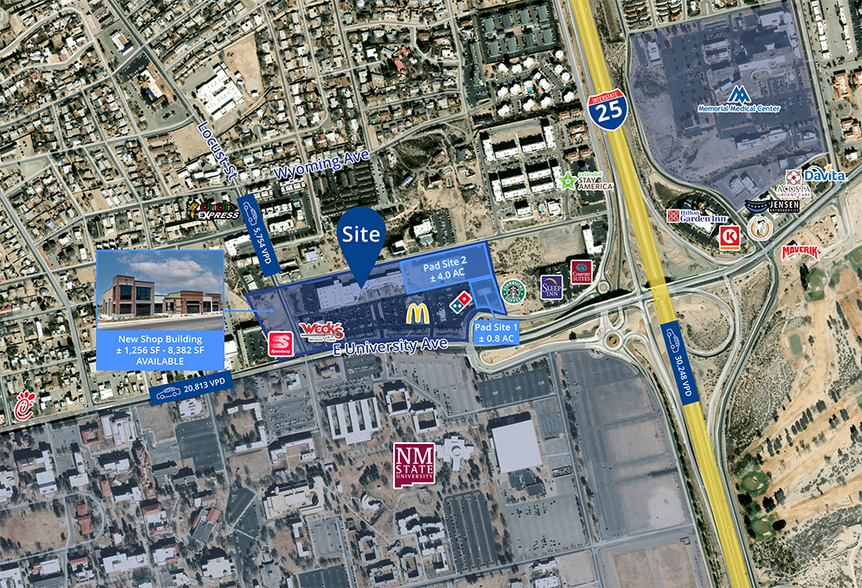 1701-1733 E University Ave, Las Cruces, NM for lease - Building Photo - Image 1 of 7