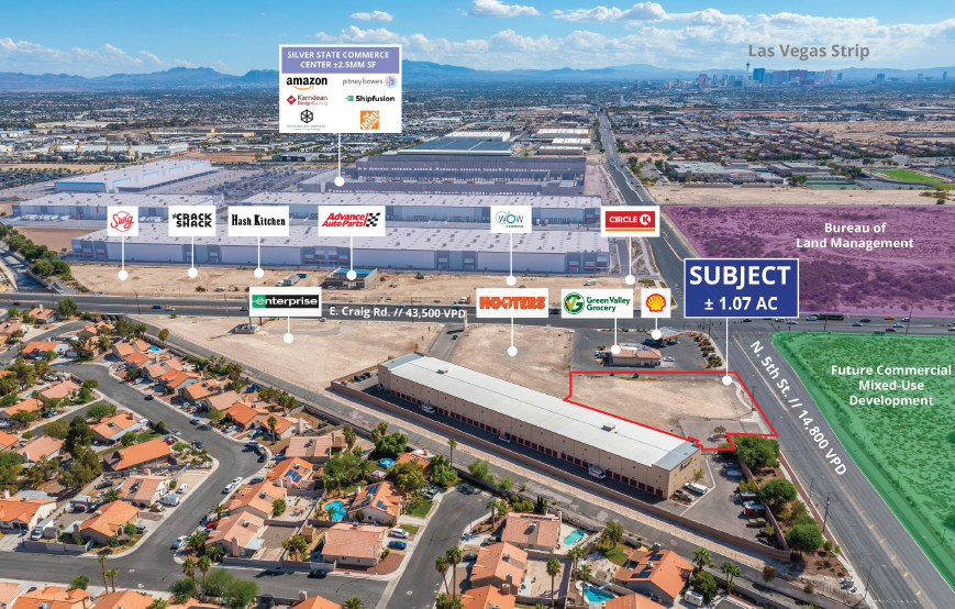 NEC Craig & 5th St, North Las Vegas, NV for lease - Aerial - Image 2 of 4