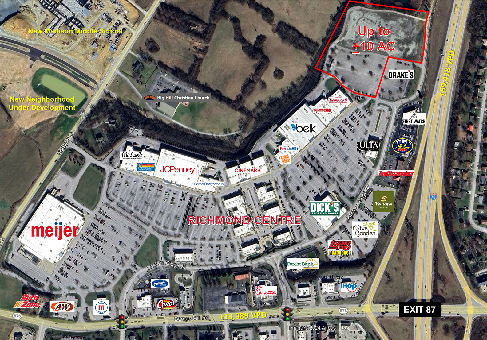 Barnes Mill Rd, Richmond, KY for sale Aerial- Image 1 of 5