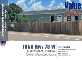 7650 Hwy 78 W, Okeechobee FL - Mobile Home or RV Park