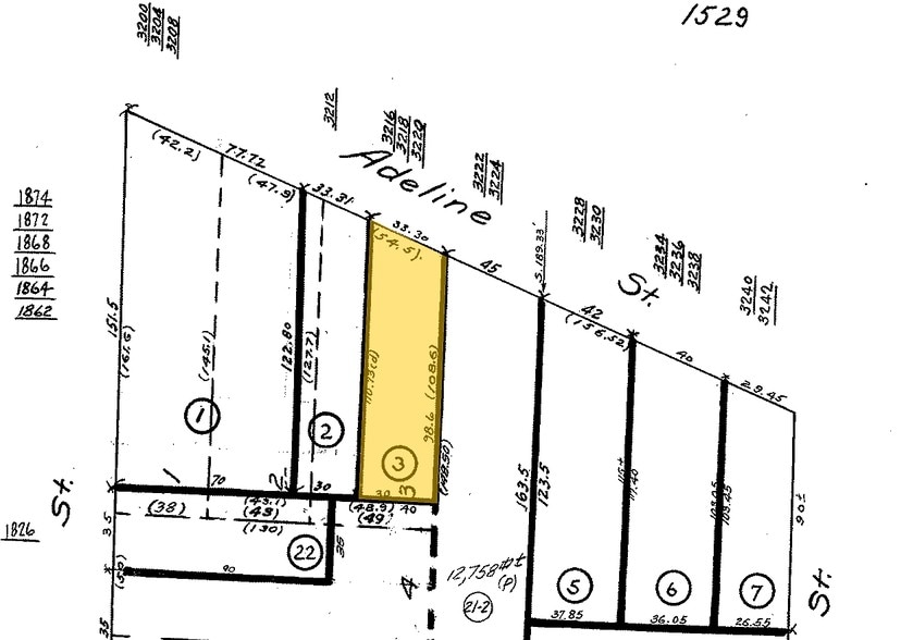 3218-3220 Adeline St, Berkeley, CA for sale - Plat Map - Image 1 of 1