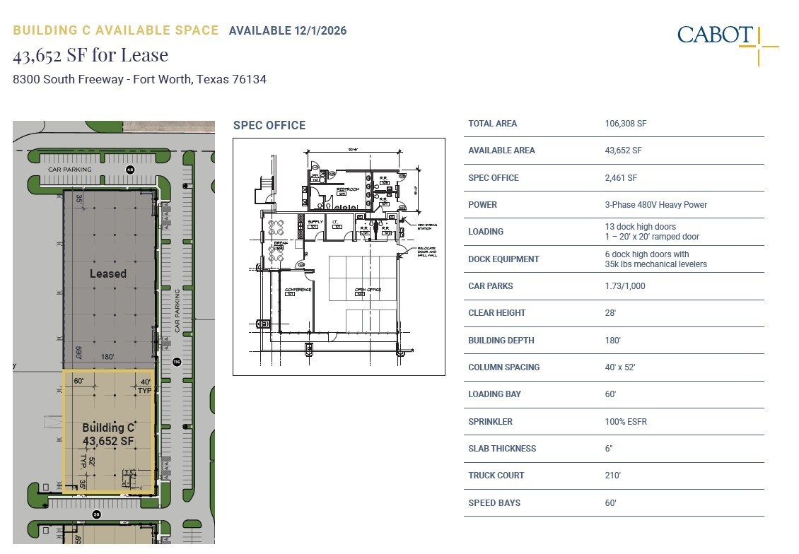 8300 South Freeway, Fort Worth, TX for lease Floor Plan- Image 1 of 1