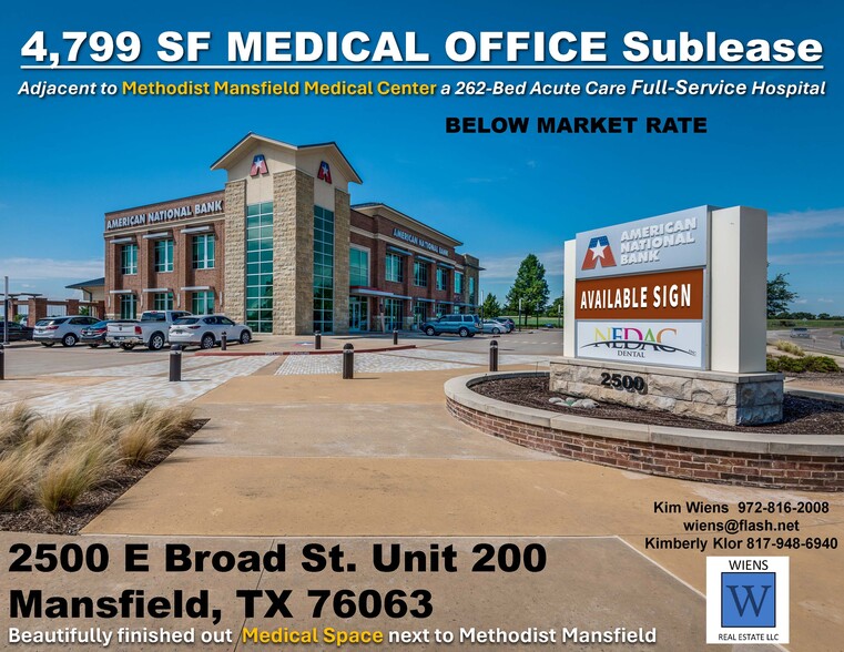 2500 E Broad St, Mansfield, TX 76063 - 4,799 SF Medical Office Sublease ...