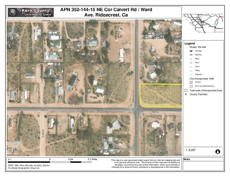 1 Ac At Northeast Cor West Ward Av & Calvert Rd, Ridgecrest, CA for sale - Building Photo - Image 2 of 4