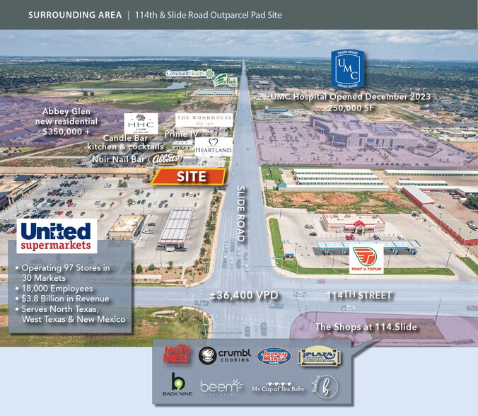 114th & Slide Rd, Lubbock, TX for sale - Aerial - Image 2 of 4