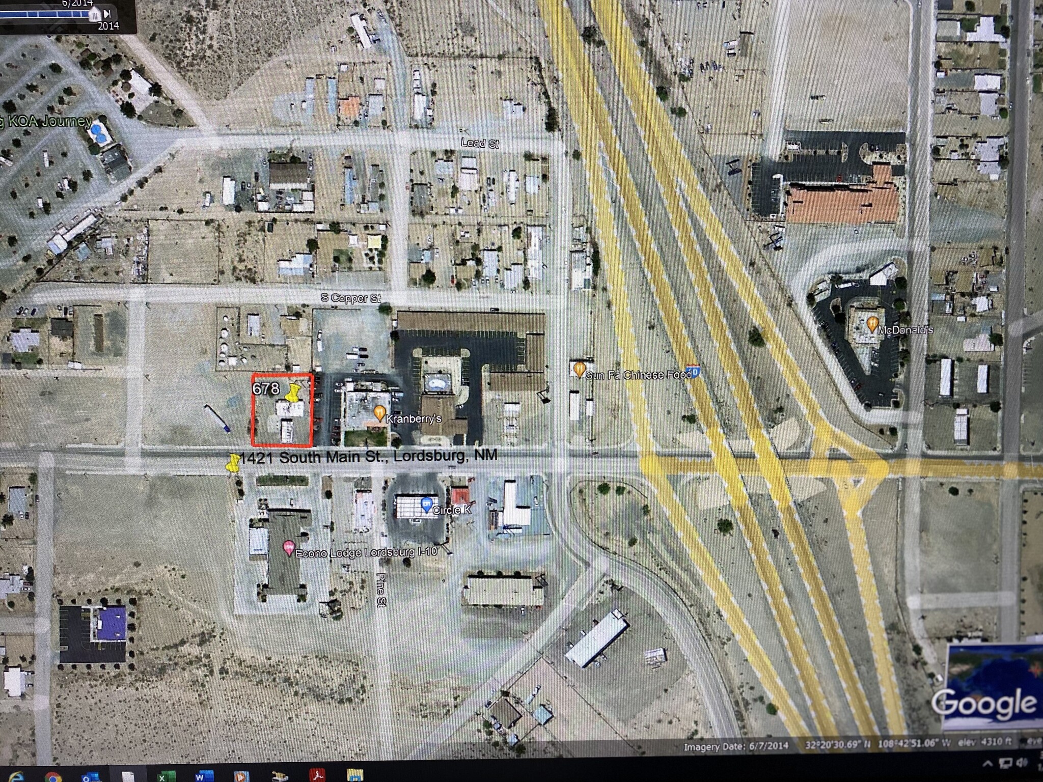 1421 Main St, Lordsburg, NM for sale Aerial- Image 1 of 3