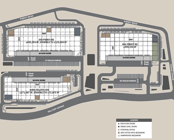 550 Piercy Rd, San Jose, CA for lease - Site Plan - Image 3 of 5