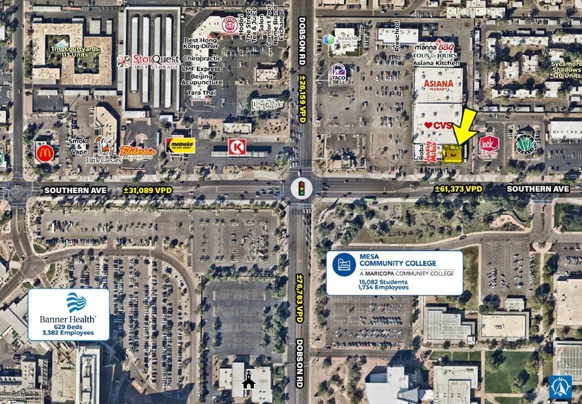 S NEC Dobson Rd & Southern Ave Rd, Mesa, AZ for lease - Aerial - Image 3 of 3