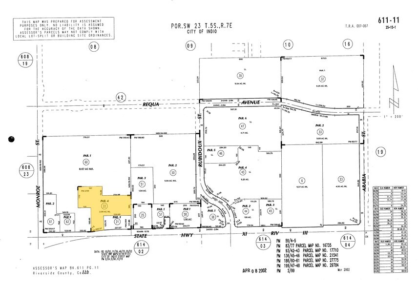 82152-82154 US Highway 111, Indio, CA for sale - Plat Map - Image 3 of 3