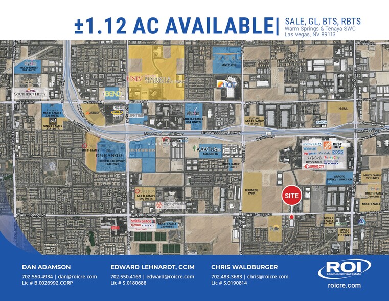SWC Of Warm Springs & Tenaya, Las Vegas, NV for lease - Aerial - Image 1 of 8