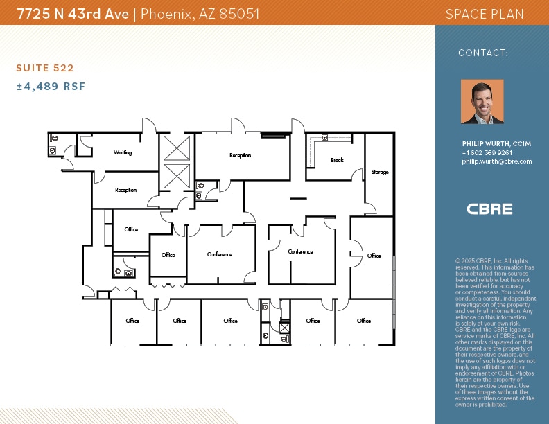 7725 N 43rd Ave, Phoenix, AZ for lease Floor Plan- Image 1 of 2