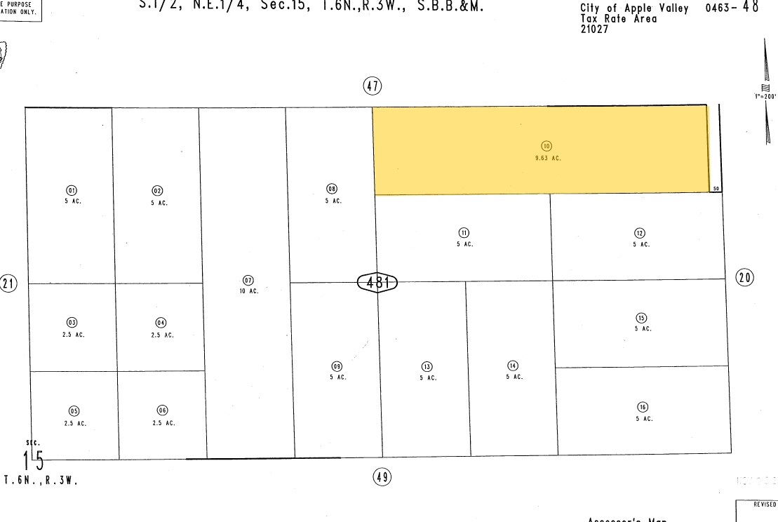 Central Rd & Quarry Rd, Apple Valley, CA for sale Plat Map- Image 1 of 1