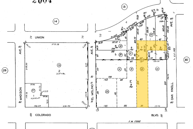 709 E Colorado Blvd, Pasadena, CA for lease - Plat Map - Image 2 of 8