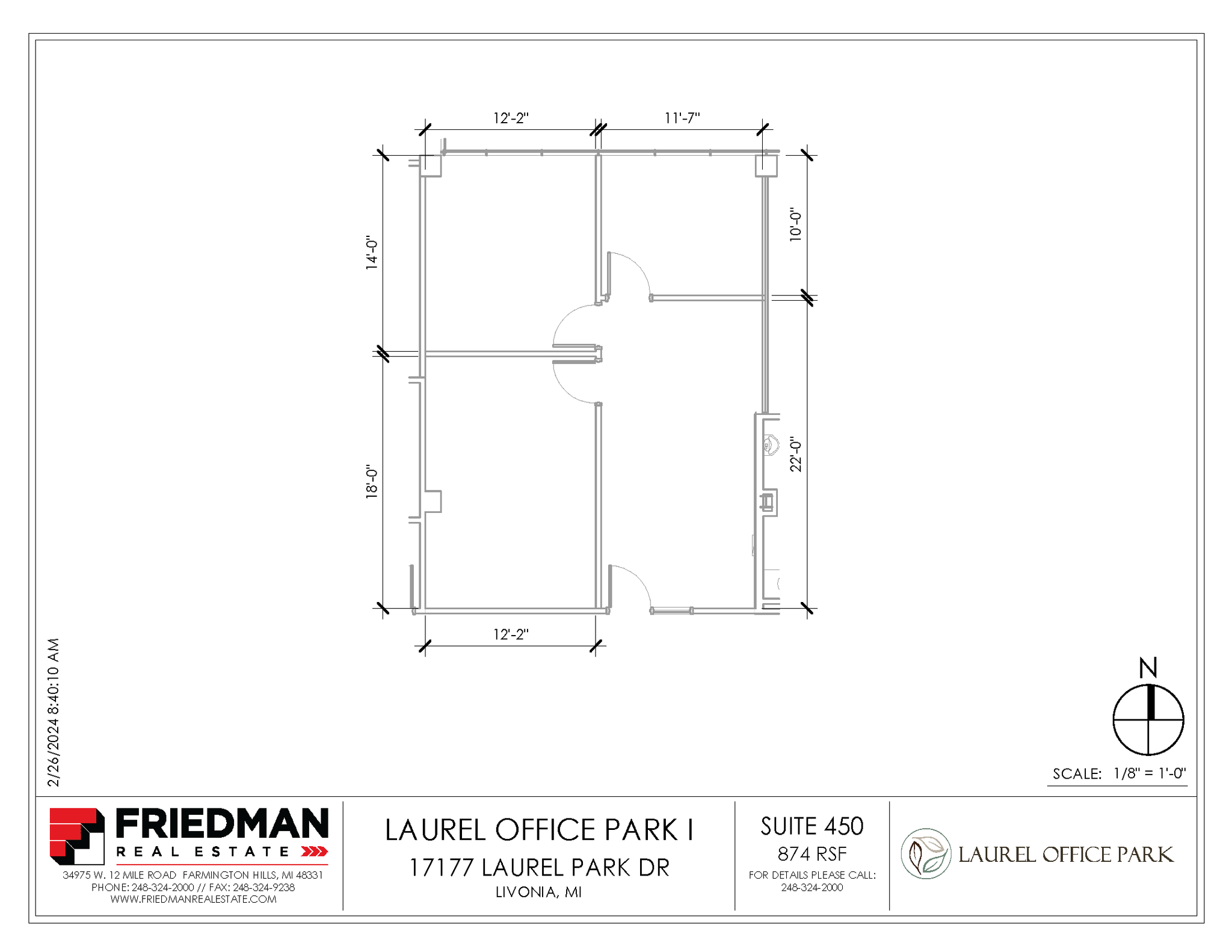 17177 N Laurel Park Dr, Livonia, MI for lease Floor Plan- Image 1 of 2