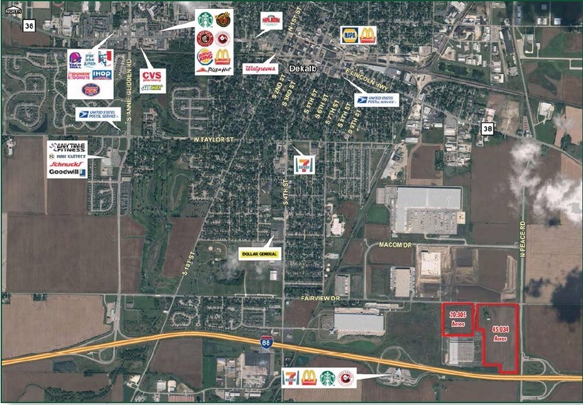 NWC of I-88 & Peace Rd, Dekalb, IL for sale - Building Photo - Image 1 of 1