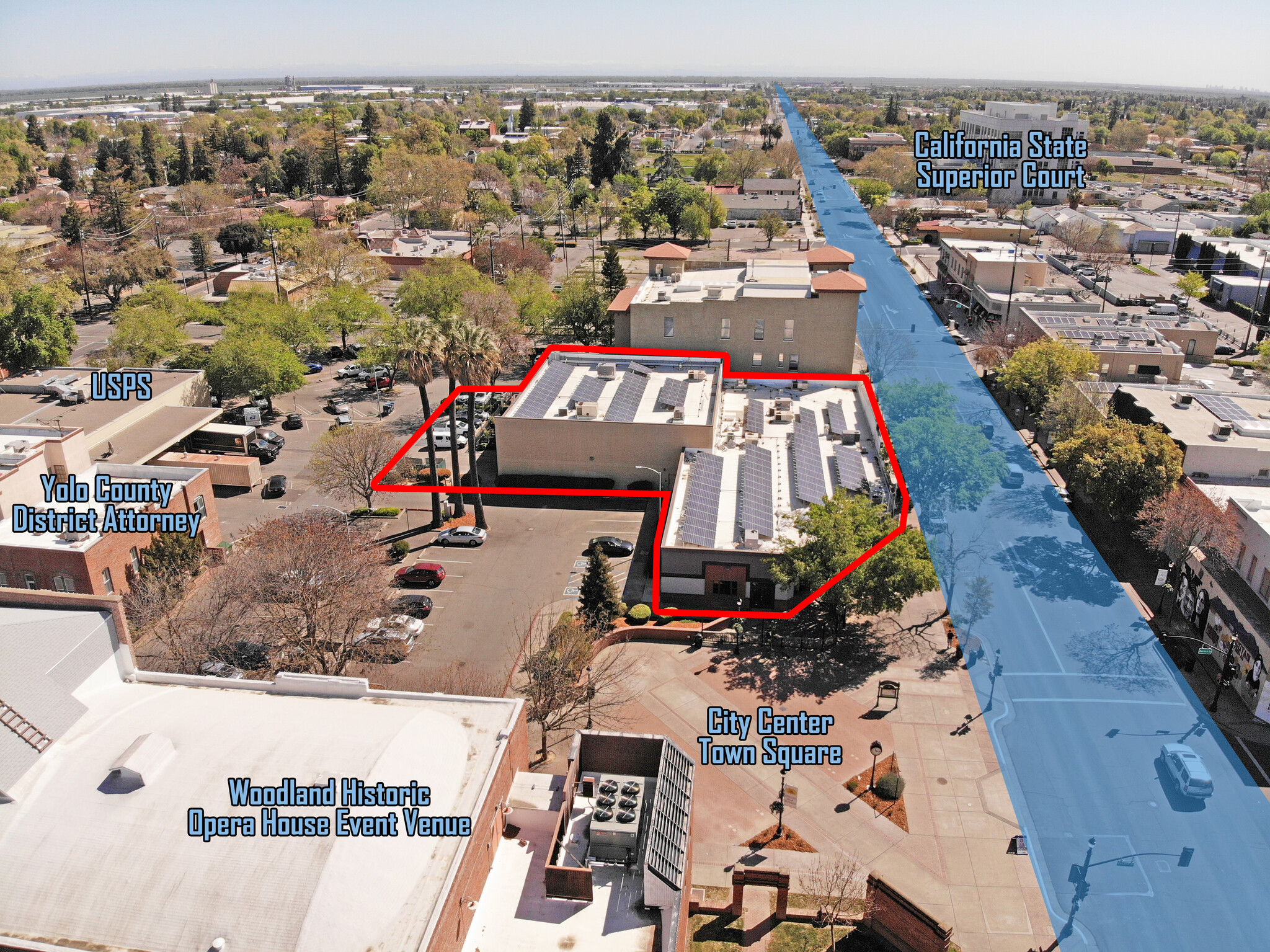 703-711 Main St, Woodland, CA for sale Aerial- Image 1 of 1