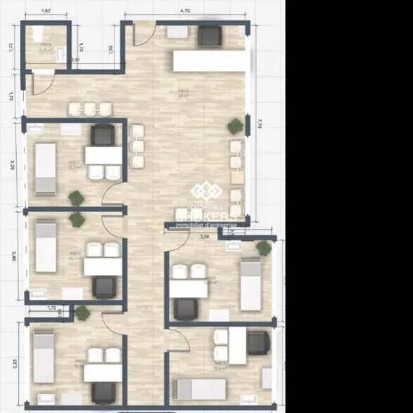 Office in Claira for lease - Floor Plan - Image 1 of 4