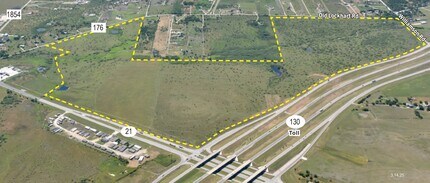 Southeast Corner of SH-130 & SH-21, Mustang Ridge, TX - AERIAL  map view - Image1