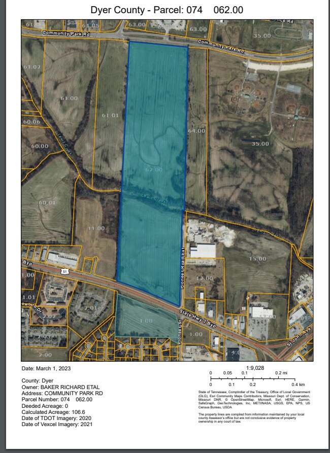 Commmunity Park Rd, Dyersburg, TN for sale Plat Map- Image 1 of 1