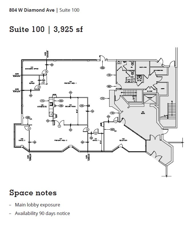 804 W Diamond Ave, Gaithersburg, MD for lease Floor Plan- Image 1 of 1