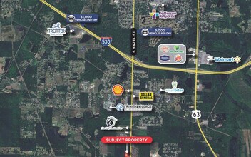 7200 S Hazel St, Pine Bluff, AR - AERIAL  map view