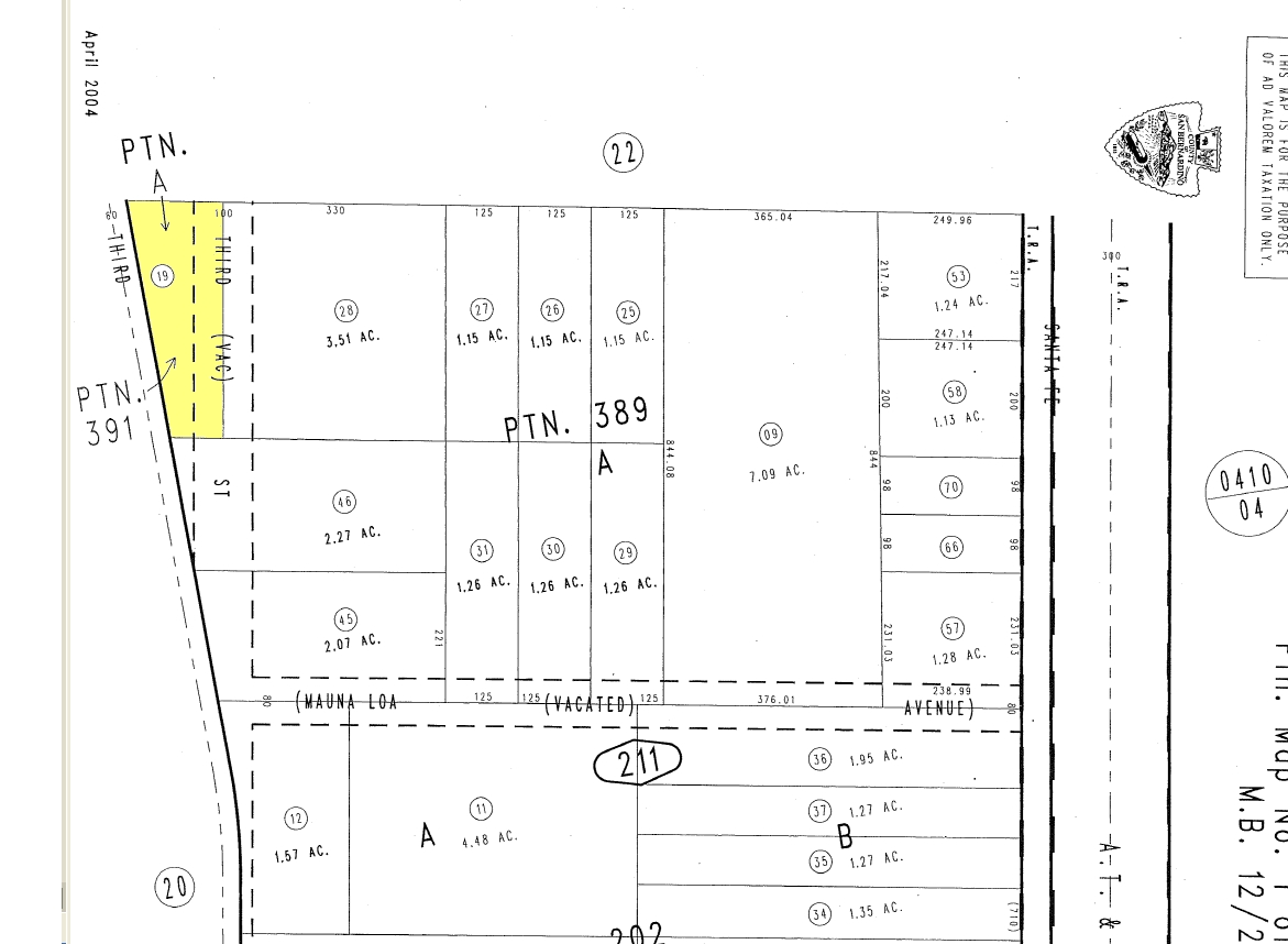 Hesperia Rd & Mojave St, Hesperia, CA for sale Plat Map- Image 1 of 2