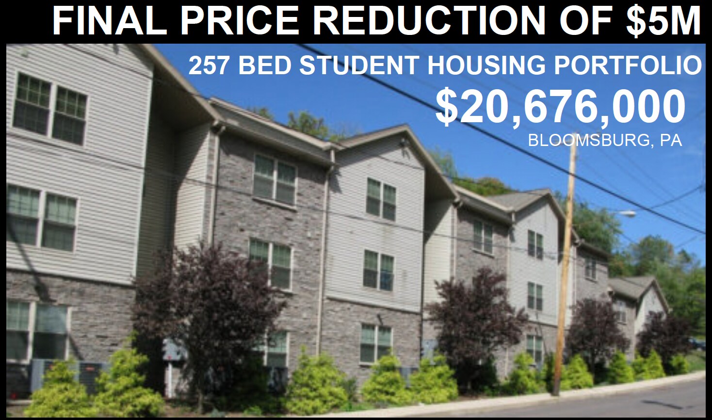 257 Bed Student Housing Portfolio Bloomsburg, PA for Sale