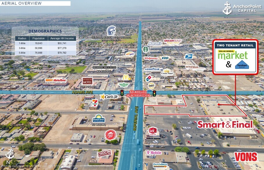522-550 N Imperial Ave, El Centro, CA for sale - Building Photo - Image 2 of 8