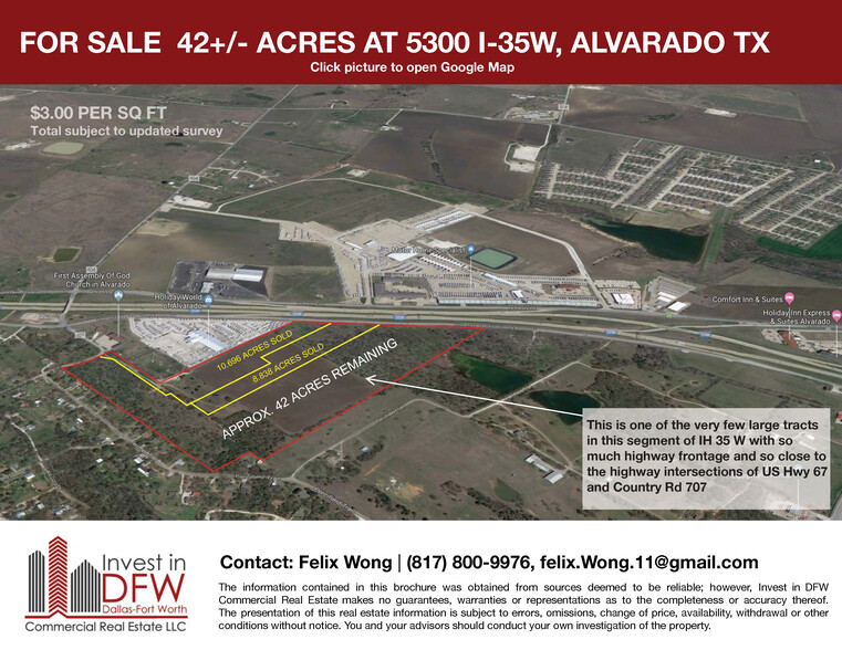 35 S Ih W, Alvarado, TX for sale - Aerial - Image 1 of 3