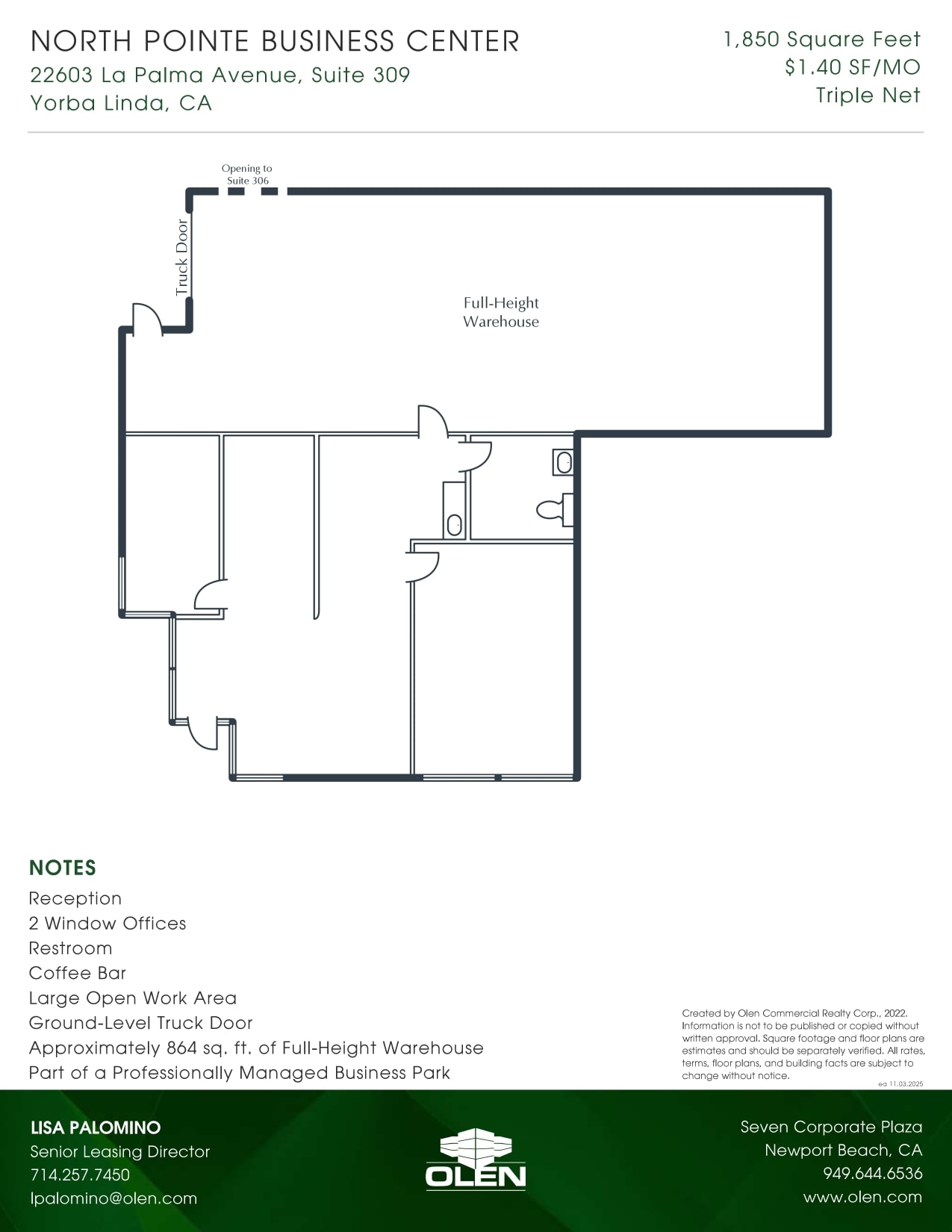 22603 La Palma Ave, Yorba Linda, CA for lease Floor Plan- Image 1 of 1