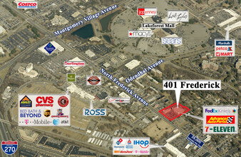 401 N Frederick Ave, Gaithersburg, MD - aerial  map view