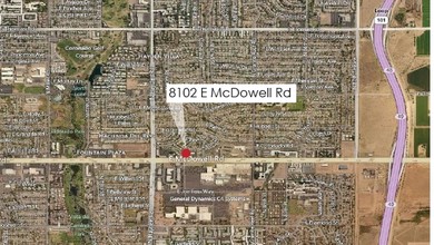 8102 E McDowell Rd, Scottsdale, AZ - aerial  map view