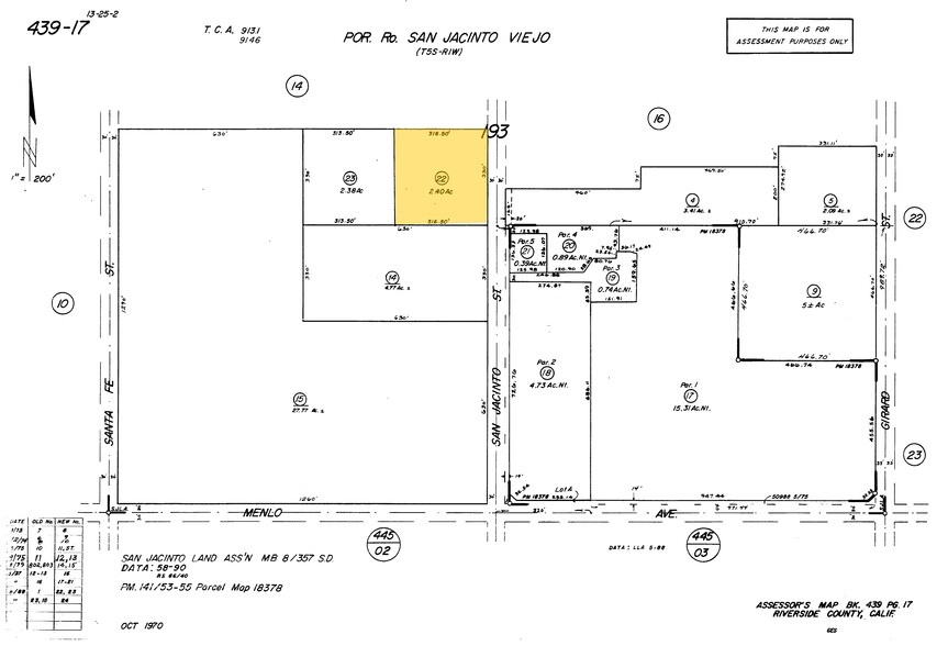 S San Jacinto Ave, San Jacinto, CA for sale - Plat Map - Image 2 of 2