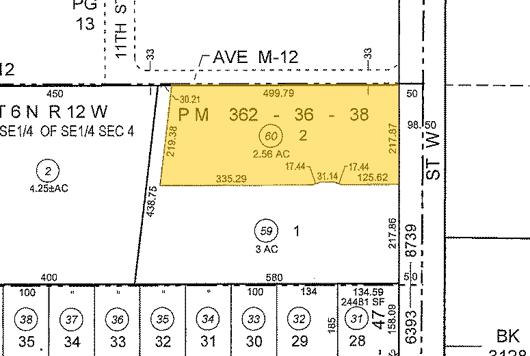 10th St W, Palmdale, CA for sale - Plat Map - Image 3 of 3