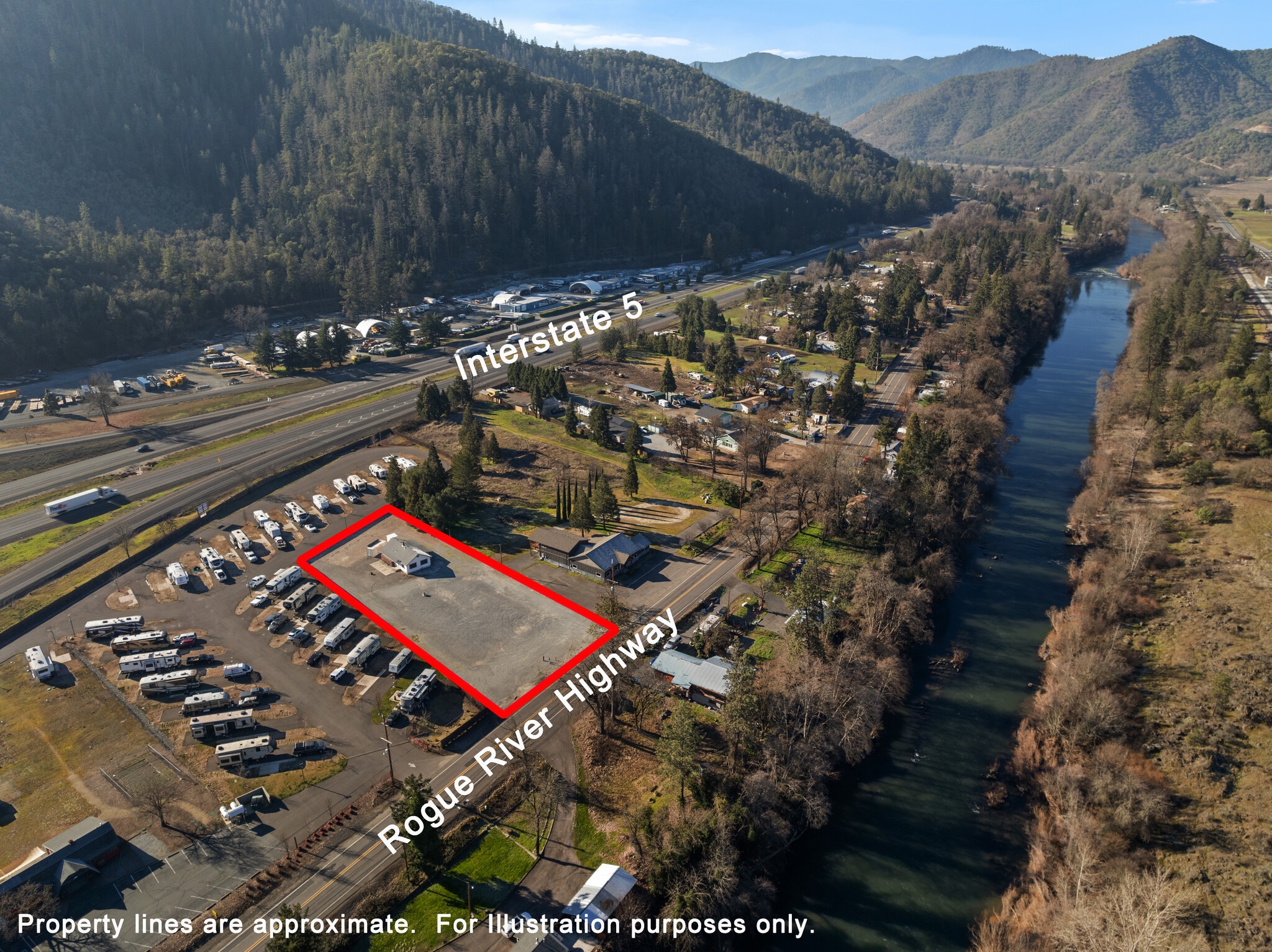 175 Rogue River Hwy, Gold Hill, OR for sale Aerial- Image 1 of 15